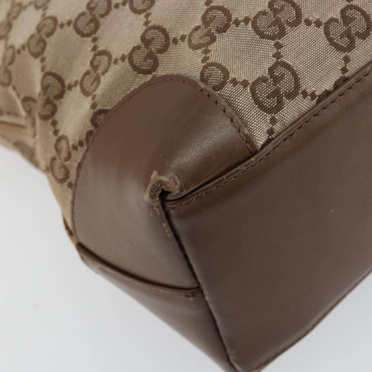 GUCCI GG Canvas Tote Bag Beige Silver 002 1119 Auth 152134