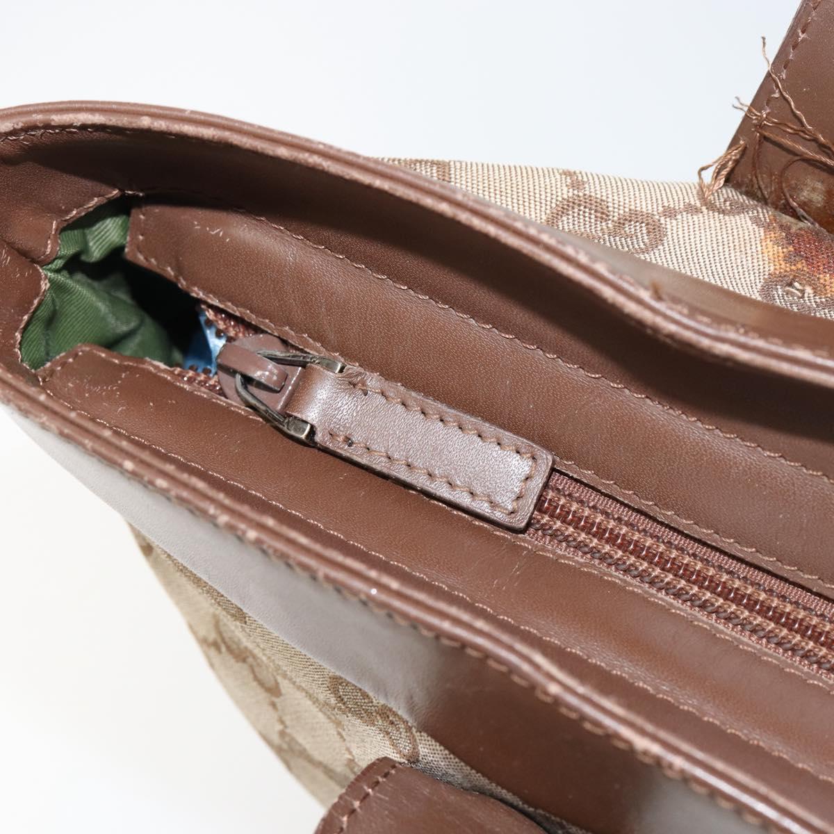 GUCCI GG Canvas Tote Bag Beige Silver 002 1119 Auth 152134