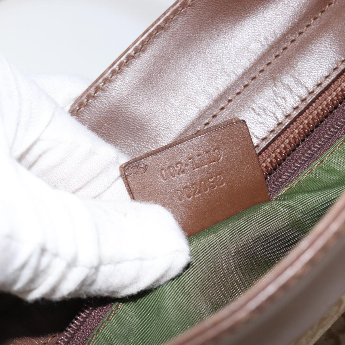 GUCCI GG Canvas Tote Bag Beige Silver 002 1119 Auth 152134