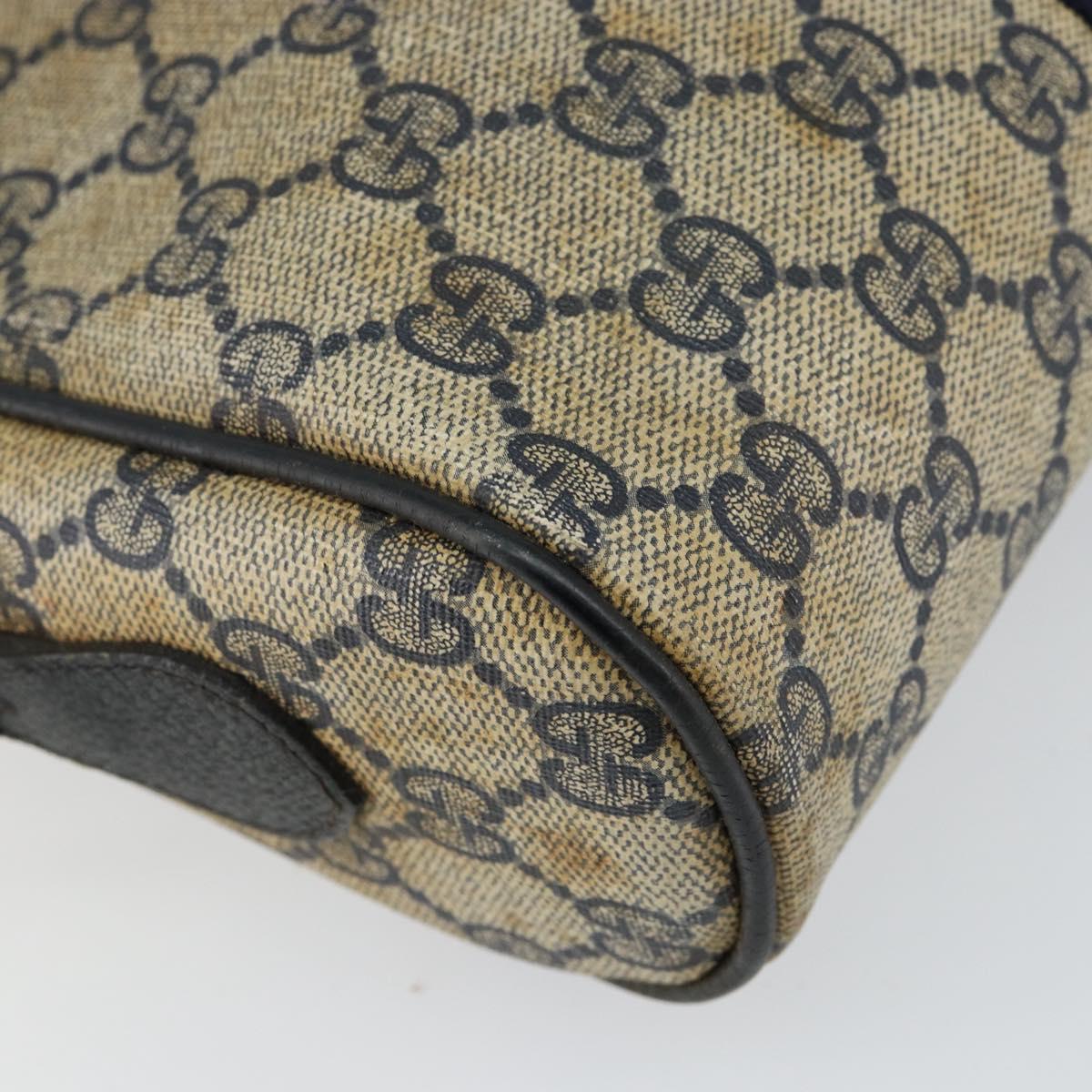 GUCCI GG Supreme Sherry Line Shoulder Bag PVC Navy Gold 68 02 004 Auth 152148