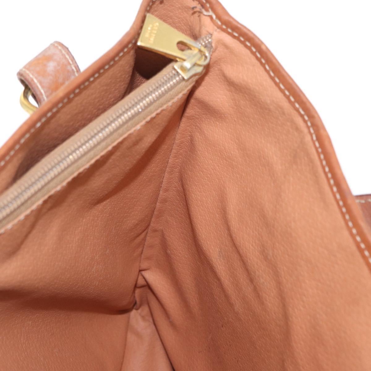 CELINE Macadam Canvas Tote Bag PVC Brown Gold Auth 152149