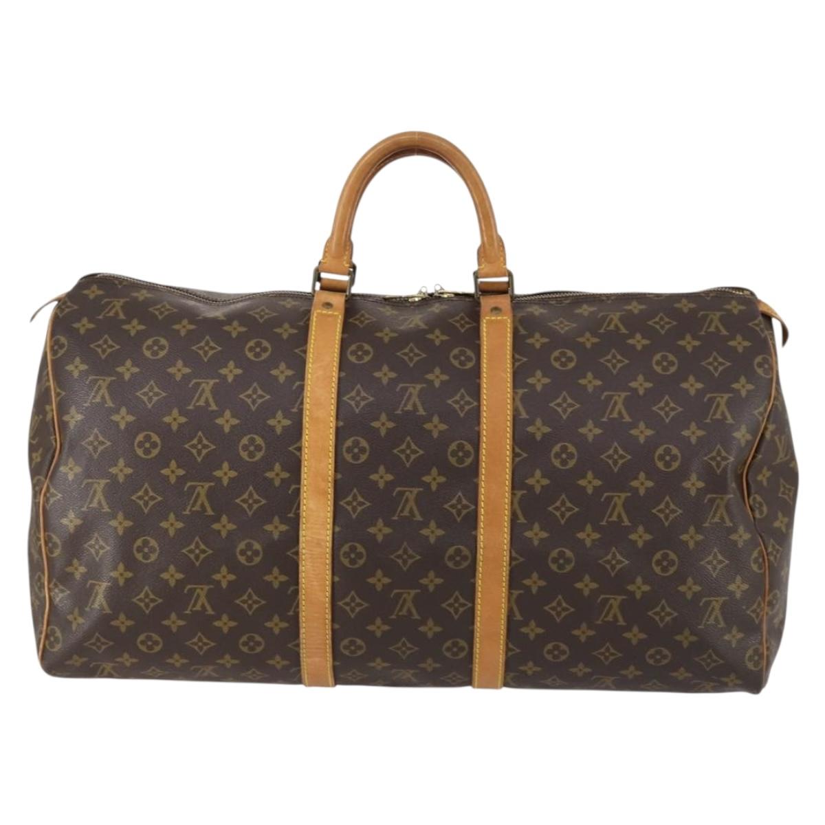 LOUIS VUITTON Monogram Keepall 55 Boston Bag M41424 LV Auth 152151