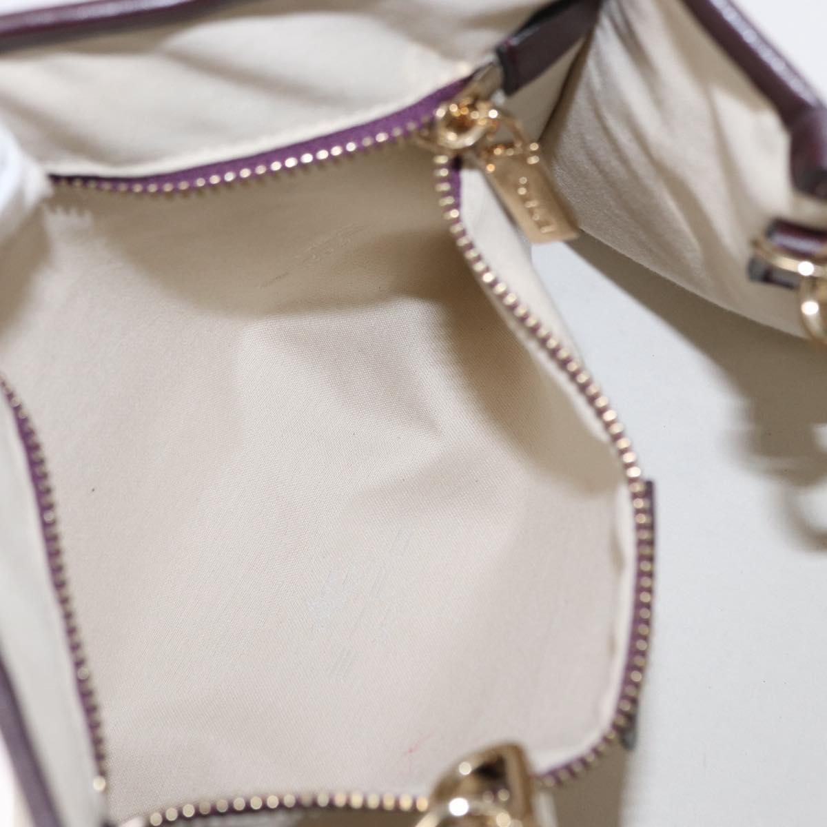 ETRO Tote Bag Canvas 2way White Gold Auth 152152