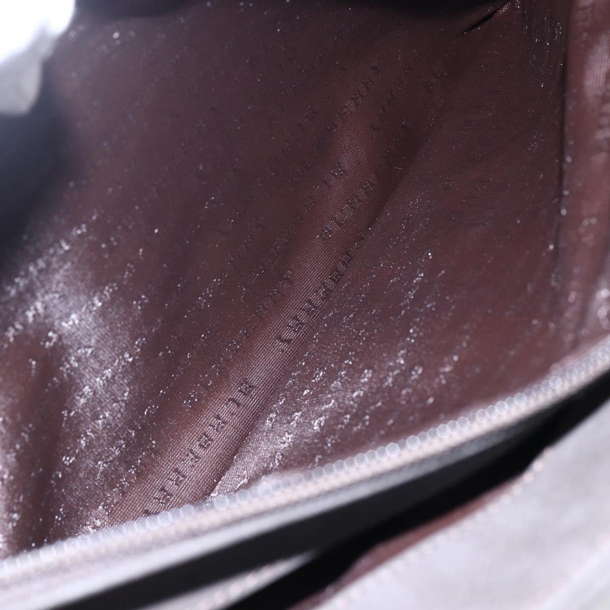 BURBERRY Nova Check Hand Bag PVC Brown Silver Auth 152155