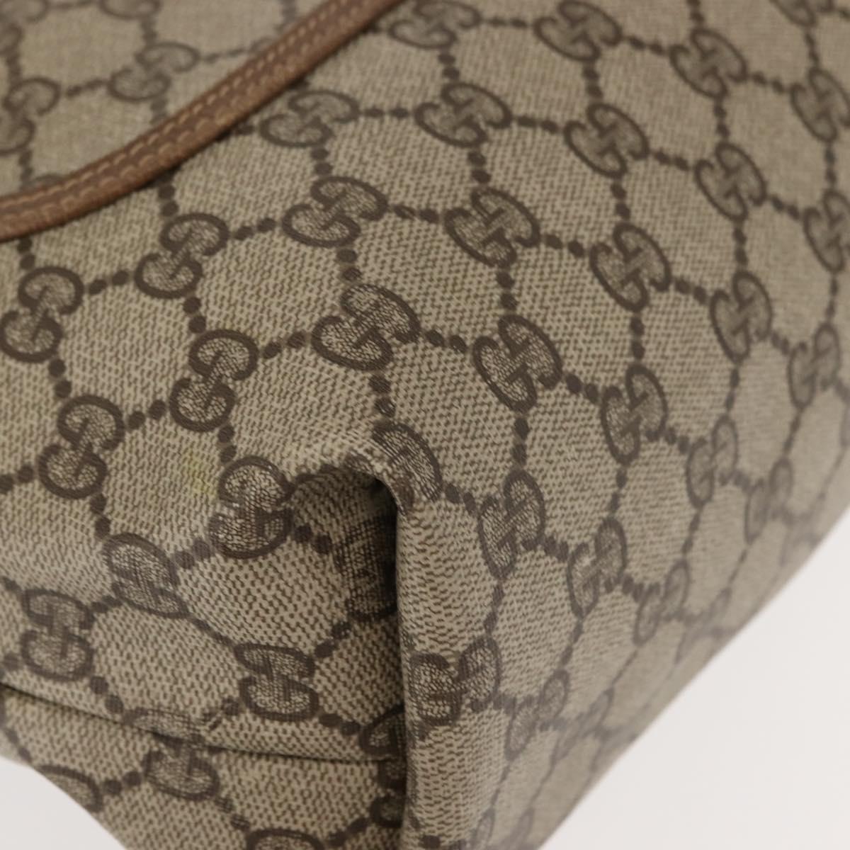GUCCI GG Supreme Web Sherry Line Tote Bag PVC Beige 39 02 003 Auth 152169