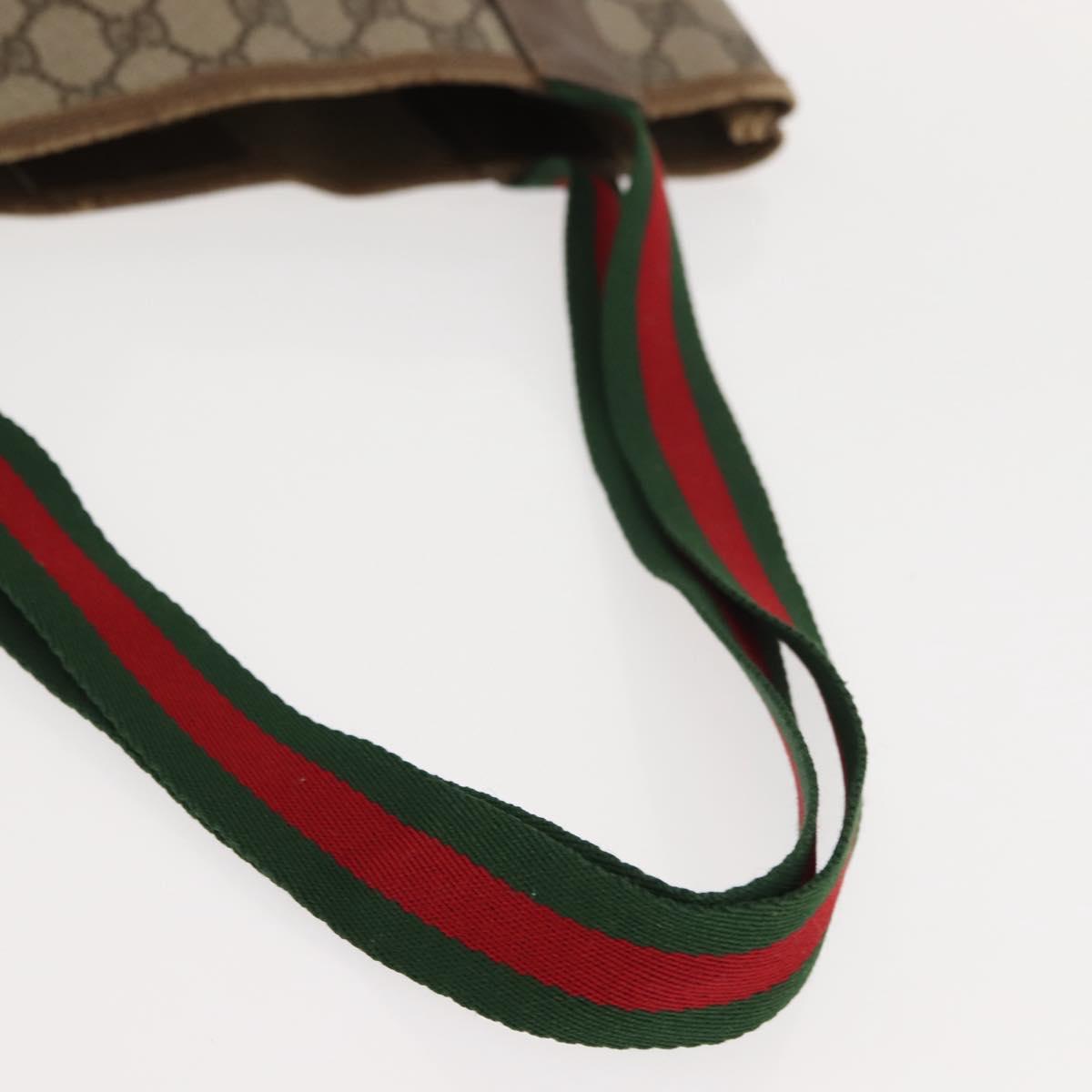 GUCCI GG Supreme Web Sherry Line Tote Bag PVC Beige 39 02 003 Auth 152169