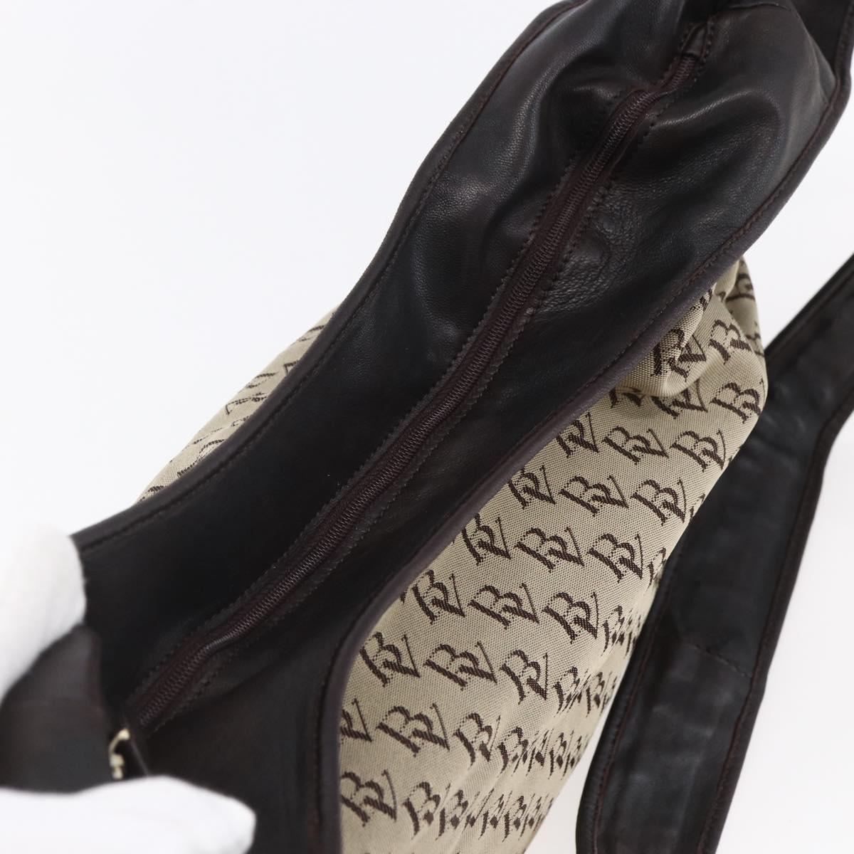 BOTTEGA VENETA Shoulder Bag Canvas Beige Auth 152172