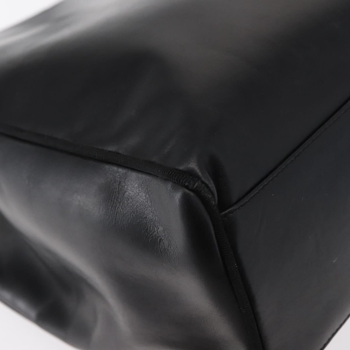 Salvatore Ferragamo Shoulder Bag Leather Gold Black Auth 152176