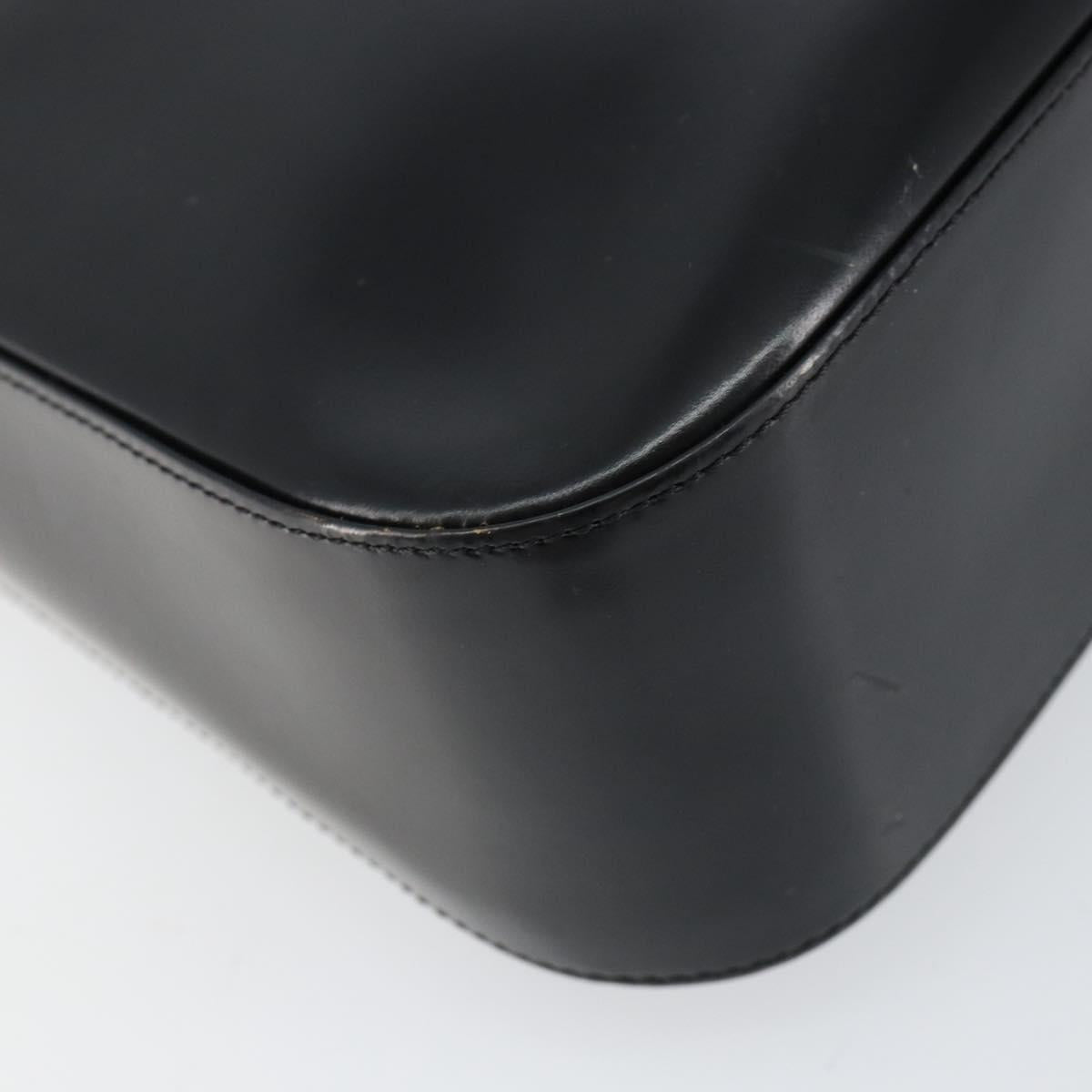 Christian Dior Shoulder Bag Leather Black Gold Auth 152185