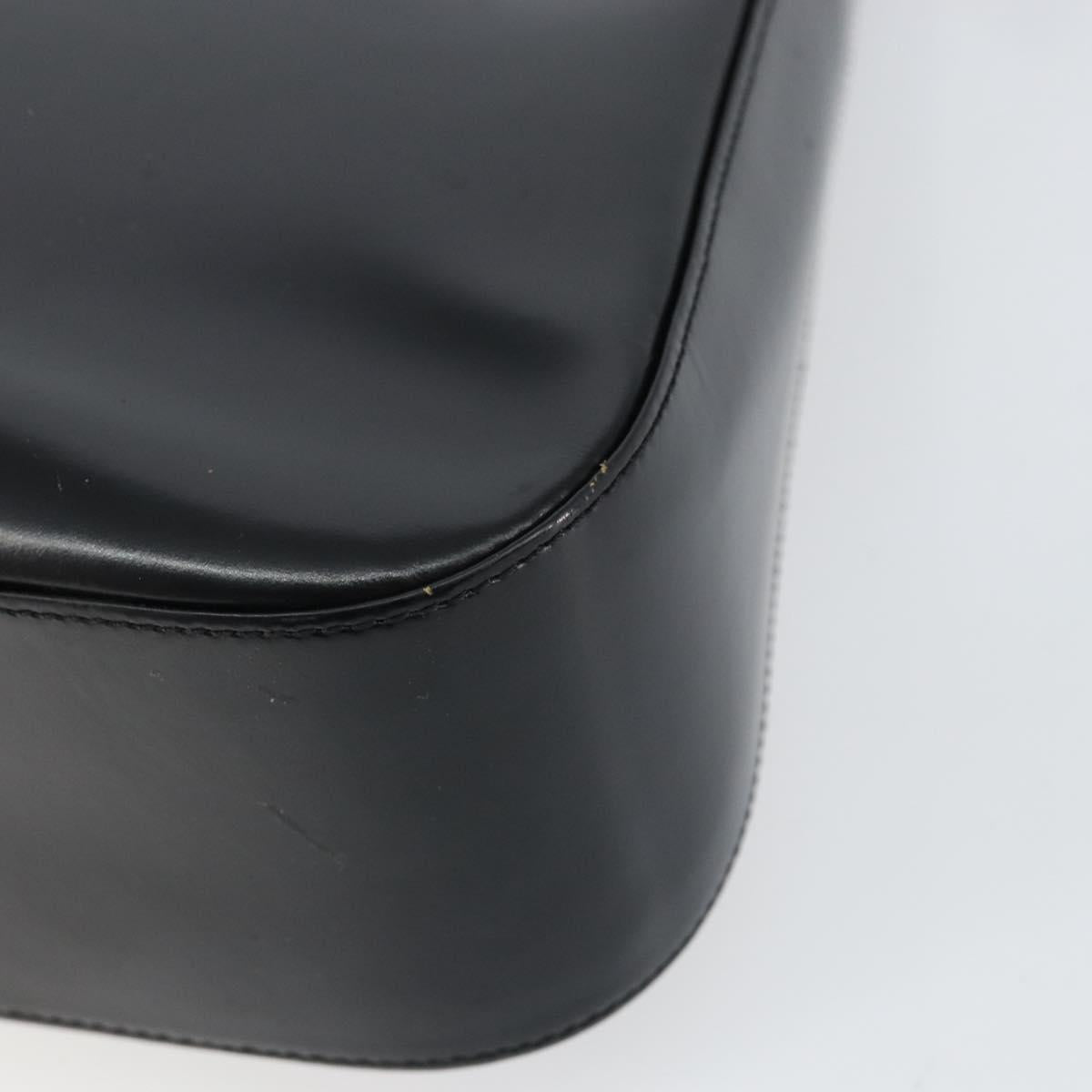 Christian Dior Shoulder Bag Leather Black Gold Auth 152185