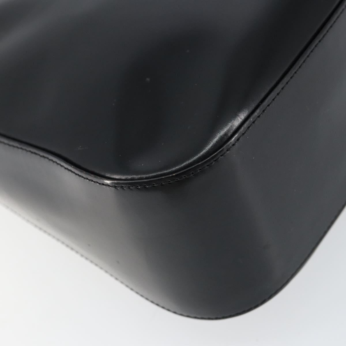 Christian Dior Shoulder Bag Leather Black Gold Auth 152185