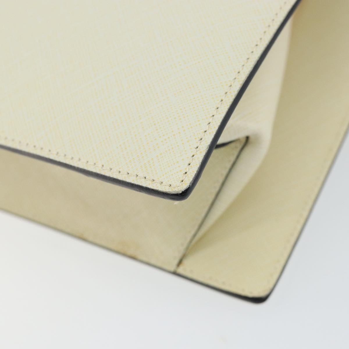 Salvatore Ferragamo Hand Bag Leather White Silver Auth 152186