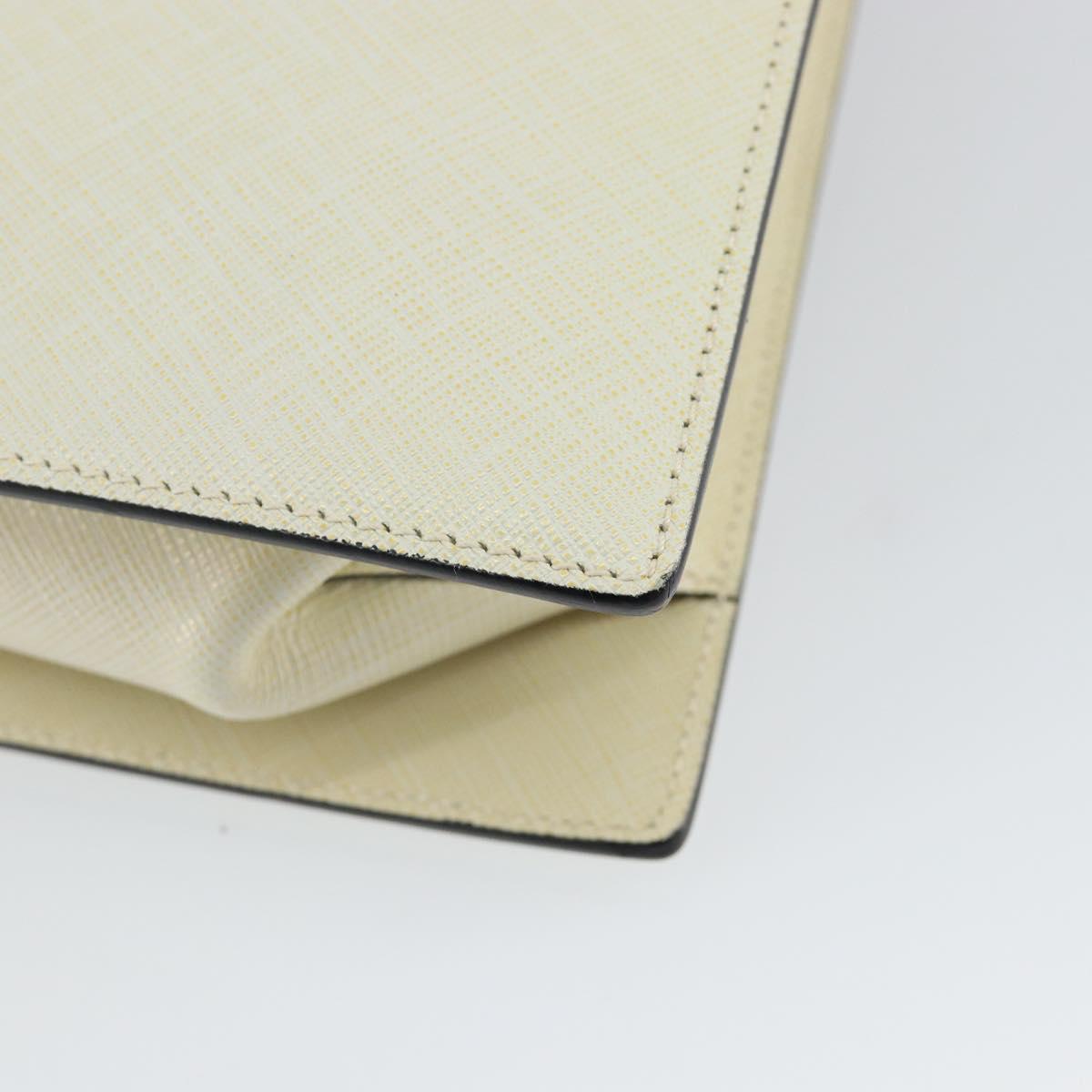 Salvatore Ferragamo Hand Bag Leather White Silver Auth 152186