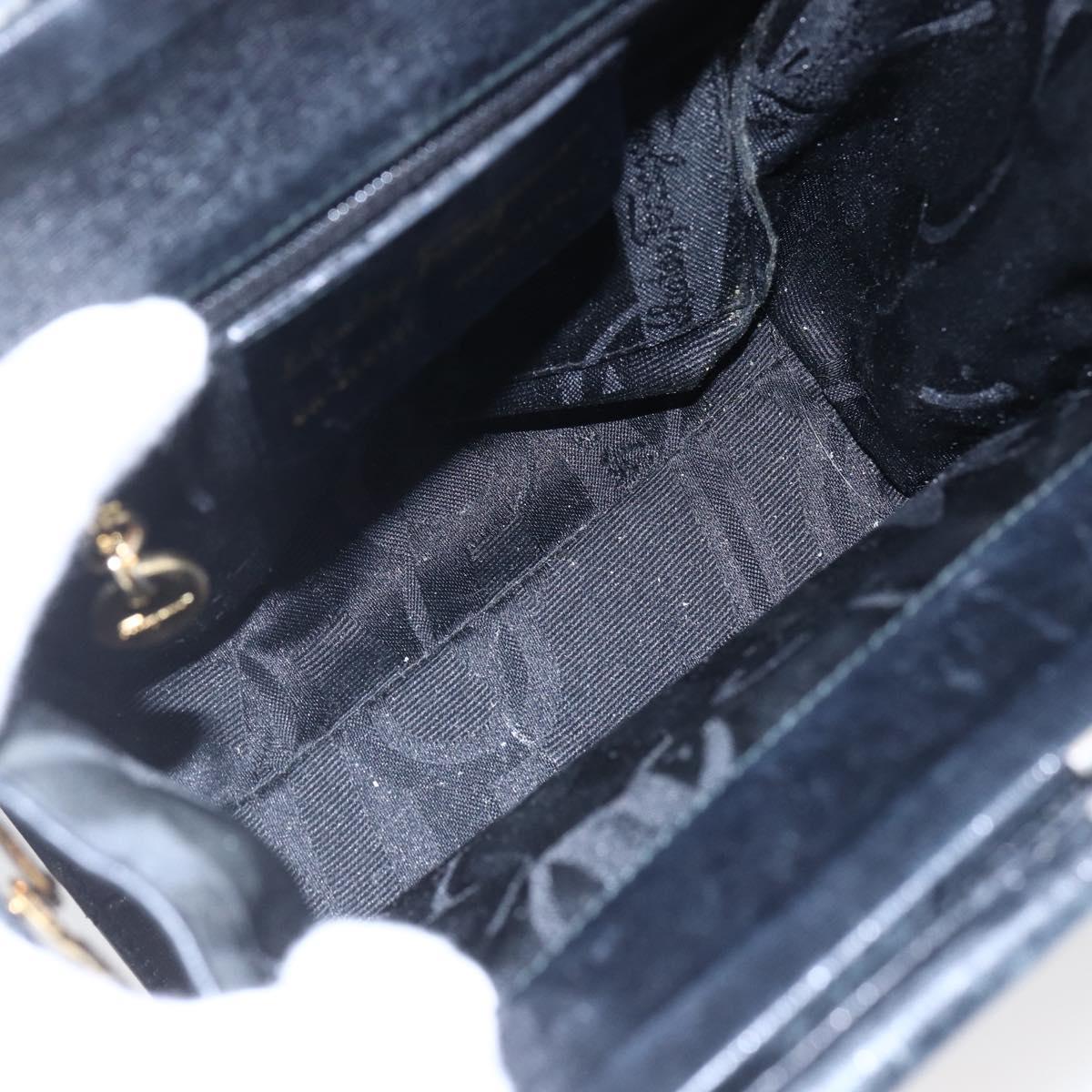 Salvatore Ferragamo Hand Bag Leather 2way Black Gold Auth 152197