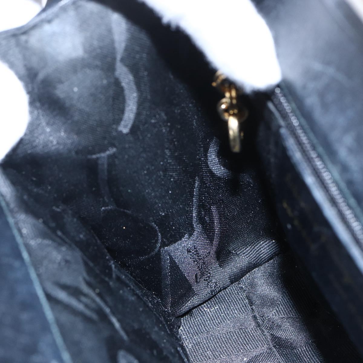 Salvatore Ferragamo Hand Bag Leather 2way Black Gold Auth 152197