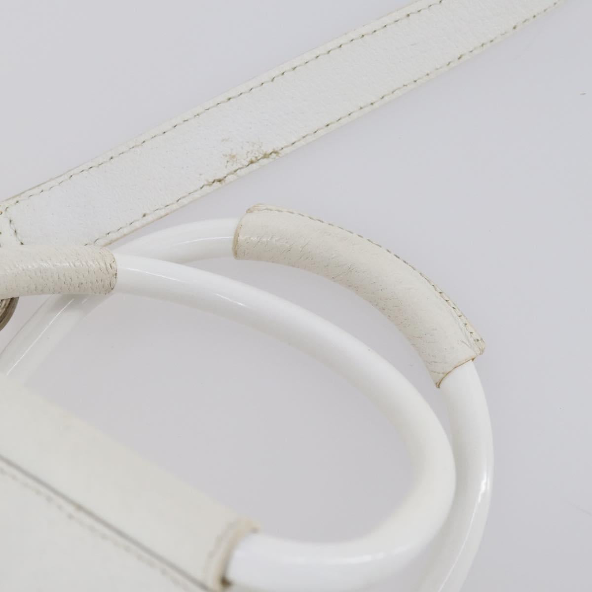 GUCCI Hand Bag Leather 2way White 000 2058 0307 5 Auth 152204