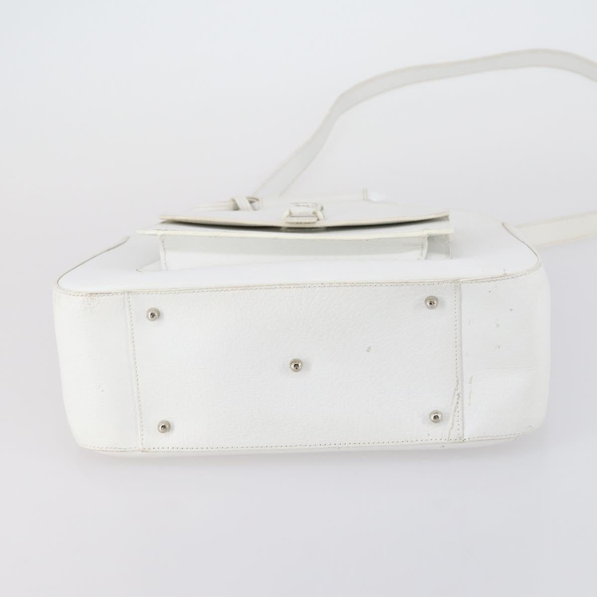 GUCCI Hand Bag Leather 2way White 000 2058 0307 5 Auth 152204