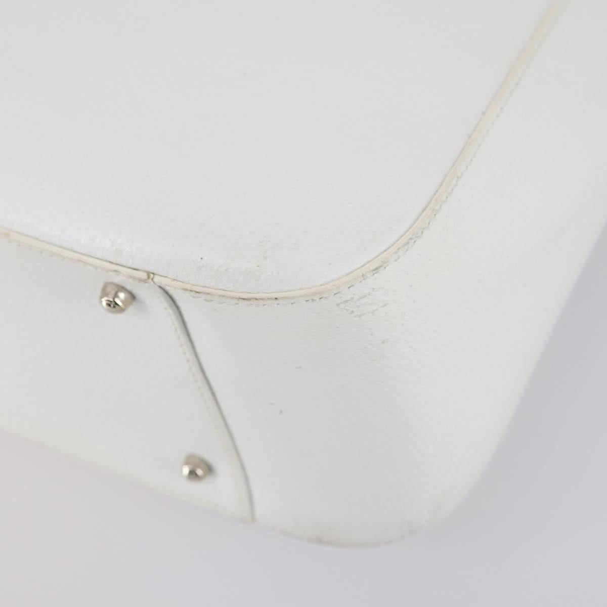 GUCCI Hand Bag Leather 2way White 000 2058 0307 5 Auth 152204