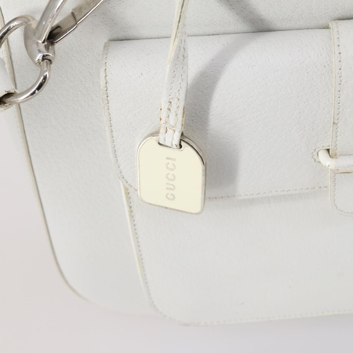 GUCCI Hand Bag Leather 2way White 000 2058 0307 5 Auth 152204