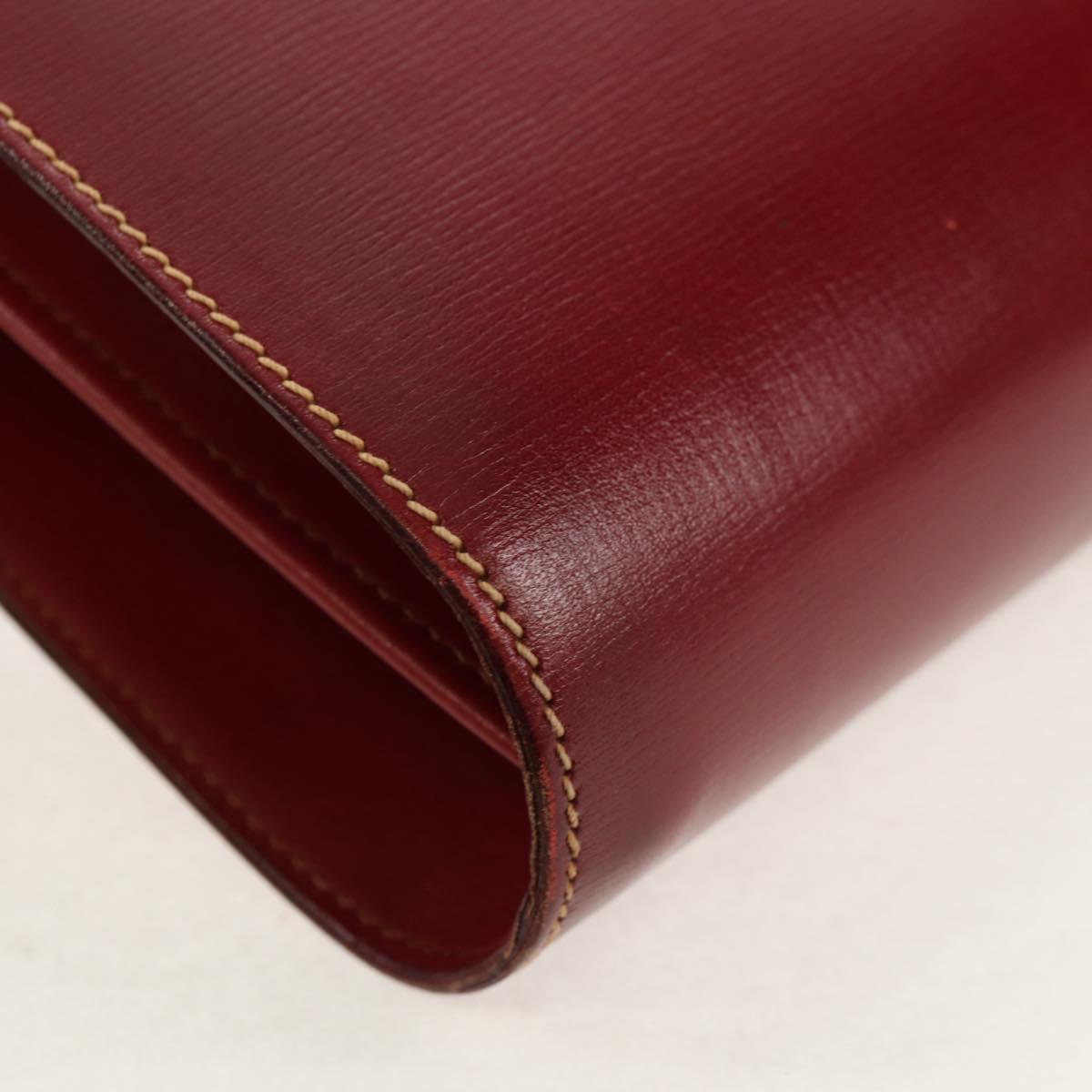 LOEWE Shoulder Bag Leather 2way Red Gold Auth 152205