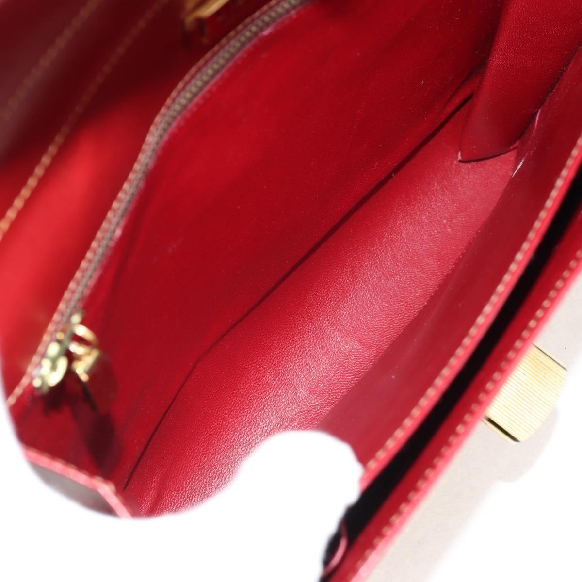 LOEWE Shoulder Bag Leather 2way Red Gold Auth 152205