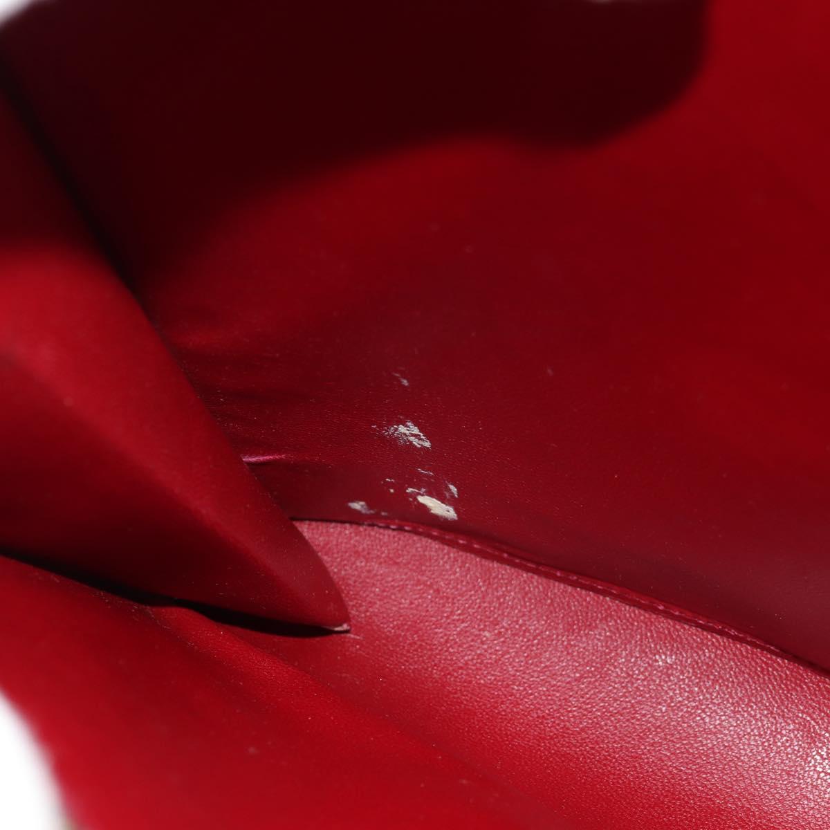 LOEWE Shoulder Bag Leather 2way Red Gold Auth 152205