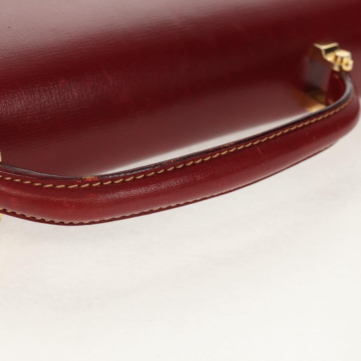 LOEWE Shoulder Bag Leather 2way Red Gold Auth 152205