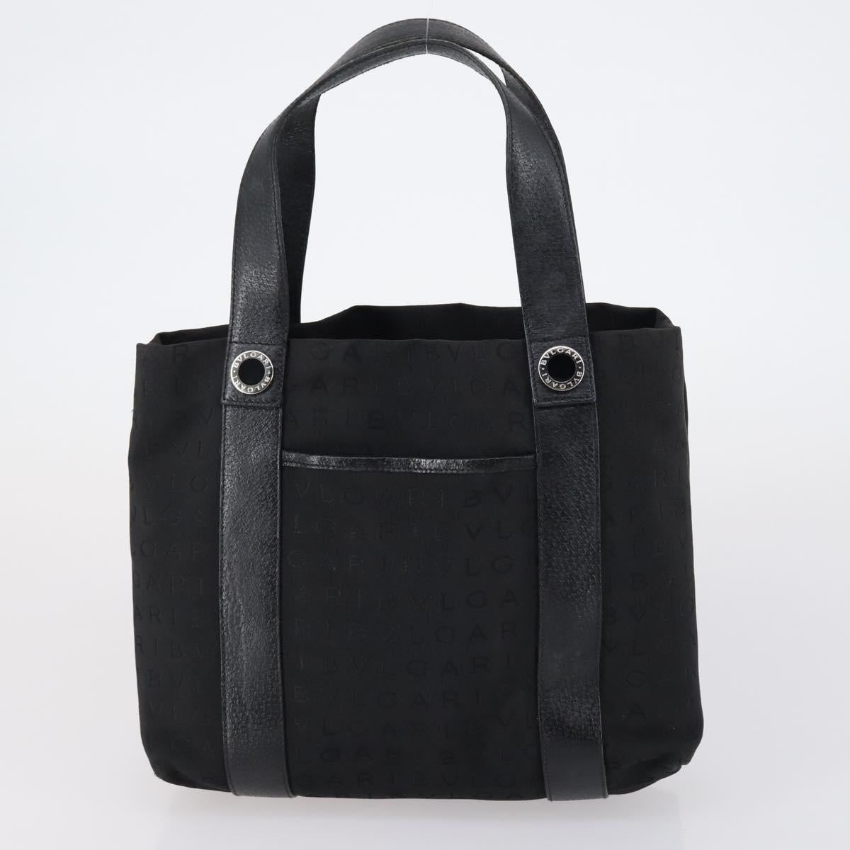 BVLGARI Burberry Nova Check Tote Bag Nylon Canvas 2 Set Black Beige Auth 152213