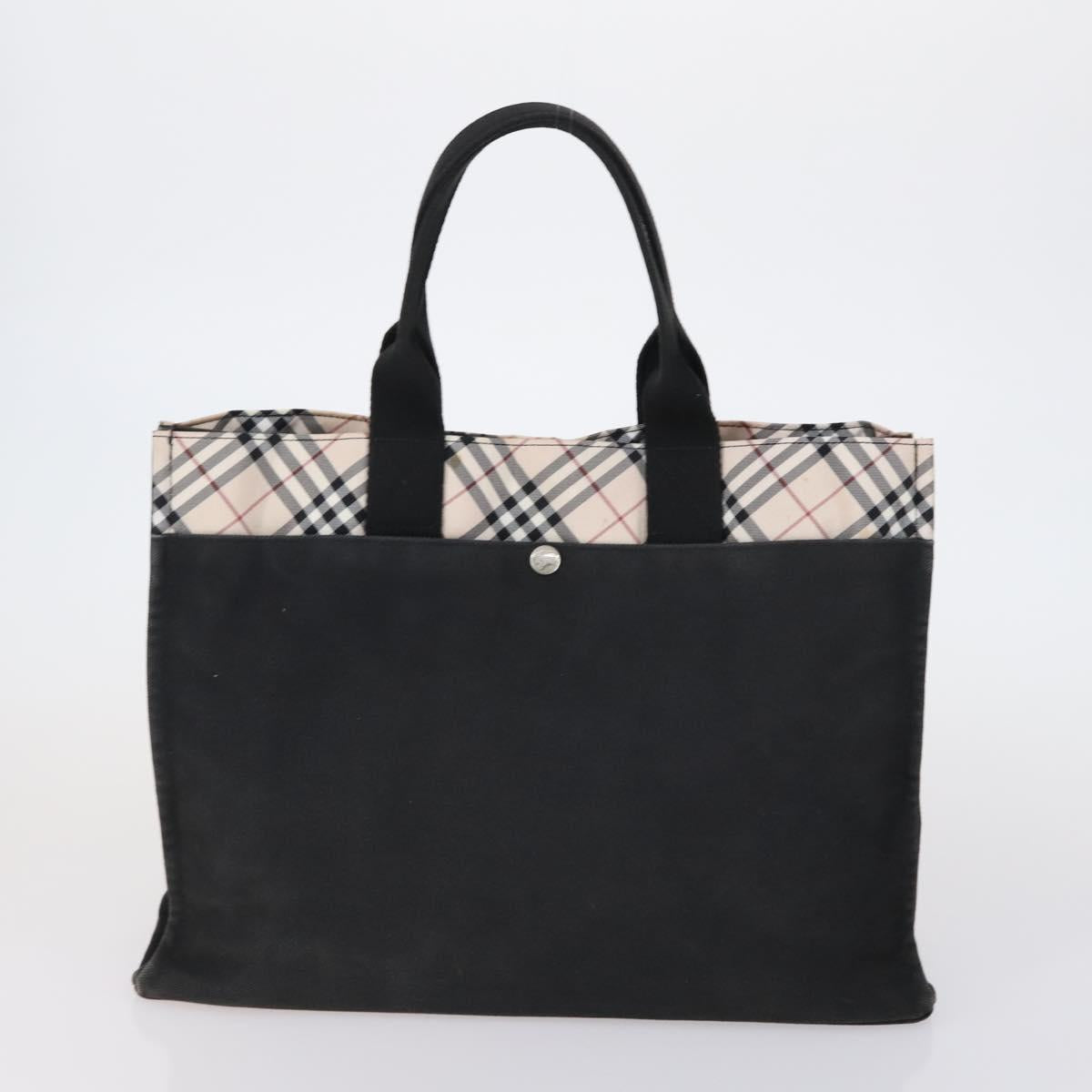 BVLGARI Burberry Nova Check Tote Bag Nylon Canvas 2 Set Black Beige Auth 152213