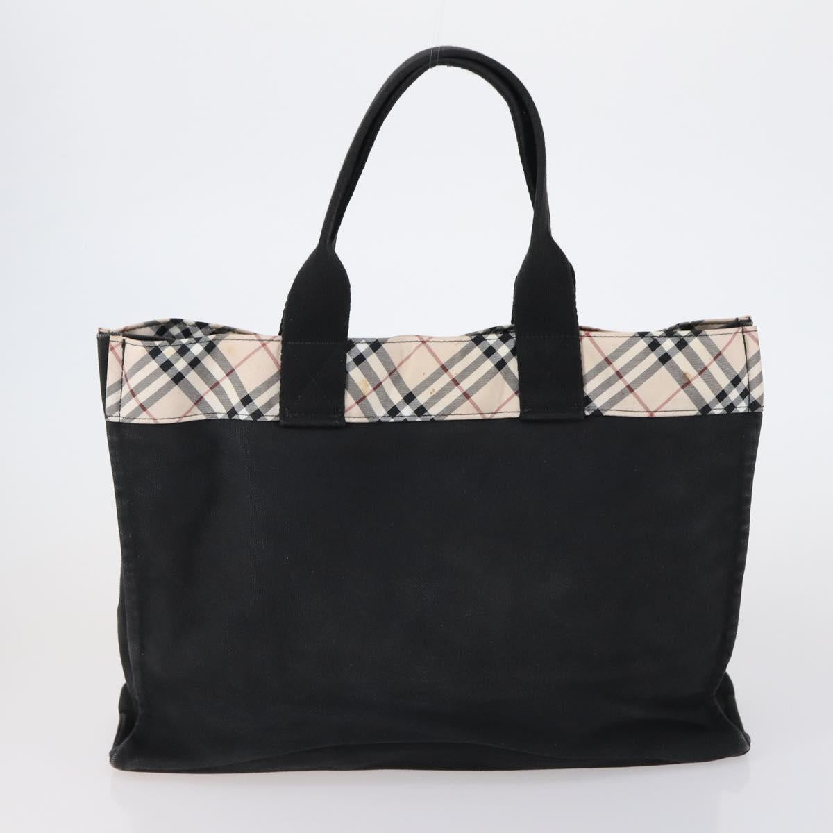 BVLGARI Burberry Nova Check Tote Bag Nylon Canvas 2 Set Black Beige Auth 152213