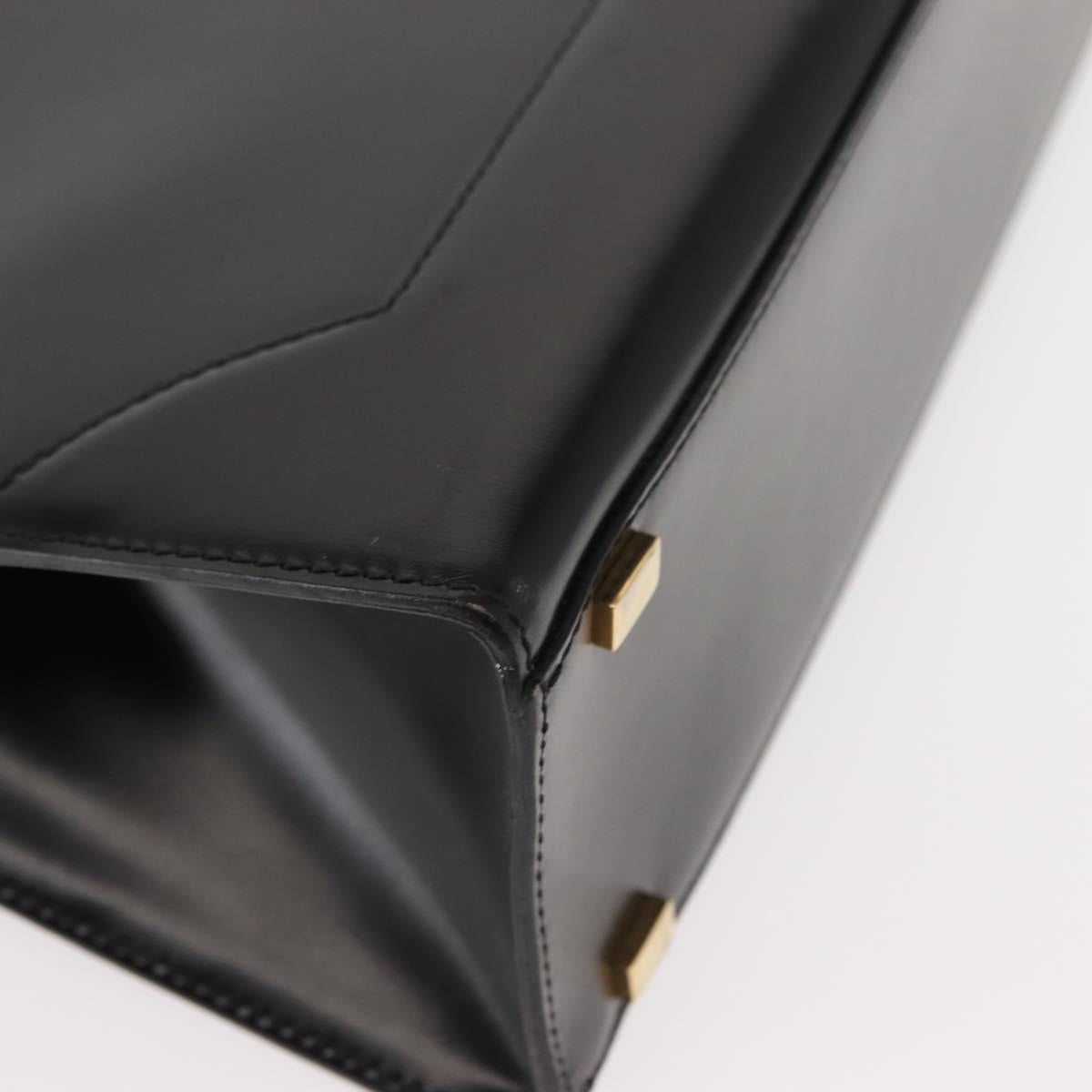 CELINE Tote Bag Leather Black Gold Auth 152229