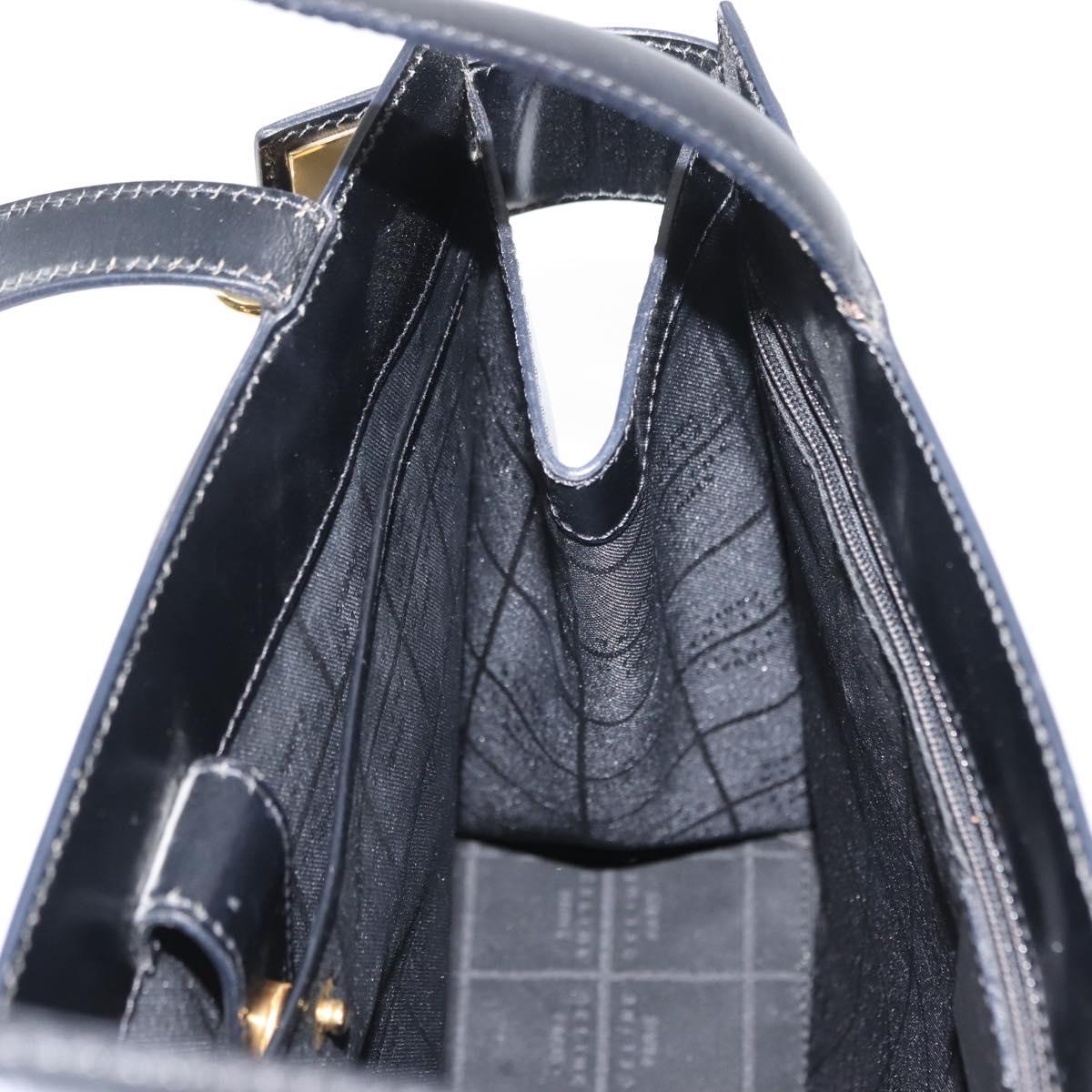 CELINE Tote Bag Leather Black Gold Auth 152229