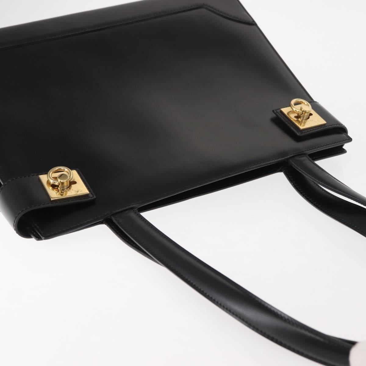 CELINE Tote Bag Leather Black Gold Auth 152229