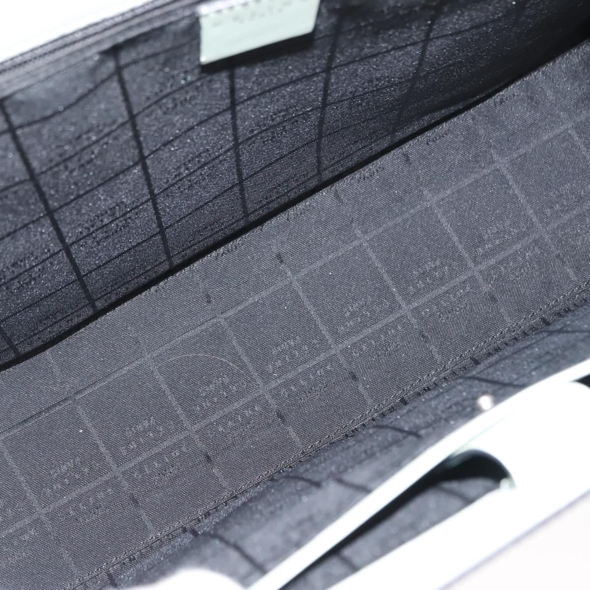 CELINE Tote Bag Leather Silver White Auth 152230