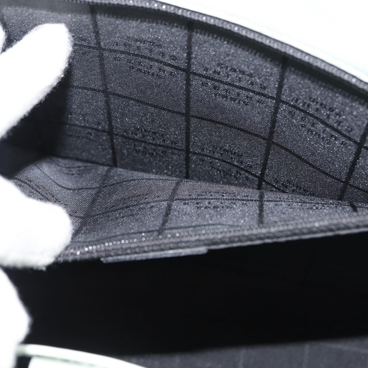 CELINE Tote Bag Leather Silver White Auth 152230