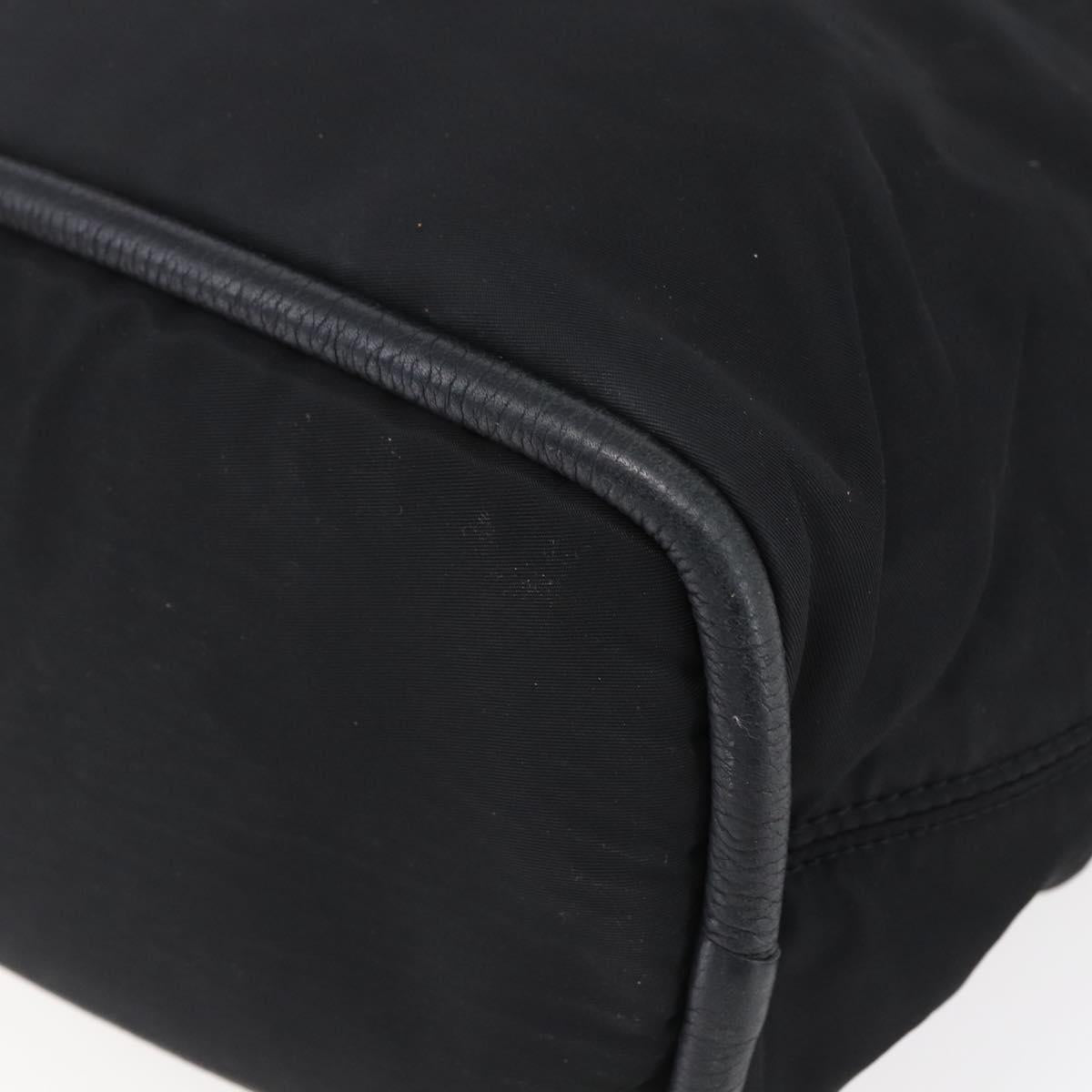 CELINE Shoulder Bag Nylon Black Gold Auth 152231