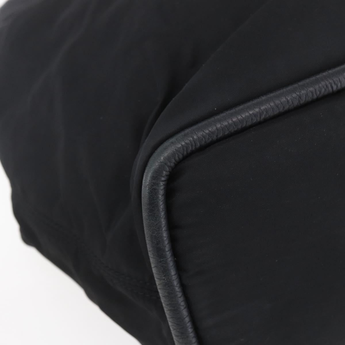 CELINE Shoulder Bag Nylon Black Gold Auth 152231