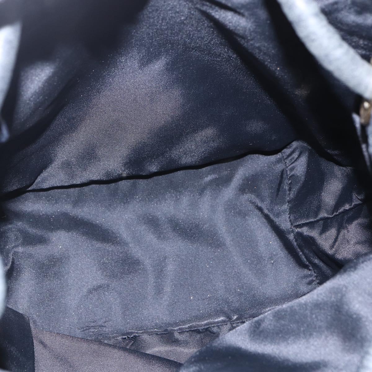 CELINE Shoulder Bag Nylon Black Gold Auth 152231