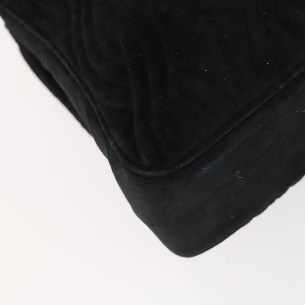 FENDI Spiral Pasta Shoulder Bag Suede Black Gold Auth 152232