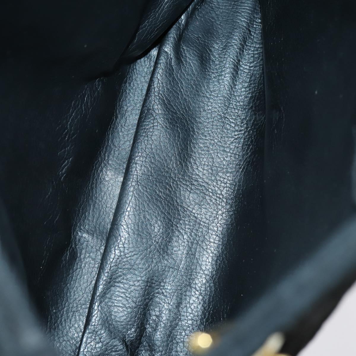 FENDI Spiral Pasta Shoulder Bag Suede Black Gold Auth 152232