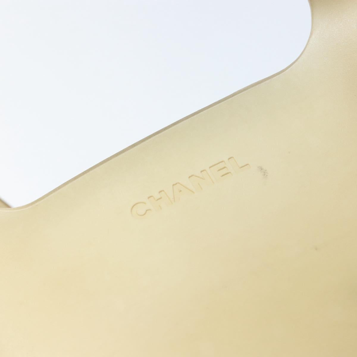 CHANEL Tote Bag Rubber Beige CC Auth 152235