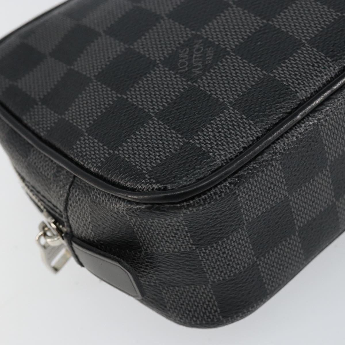 LOUIS VUITTON Damier Graphite Trousse Toilette PM Clutch Bag N47522 Auth 152238