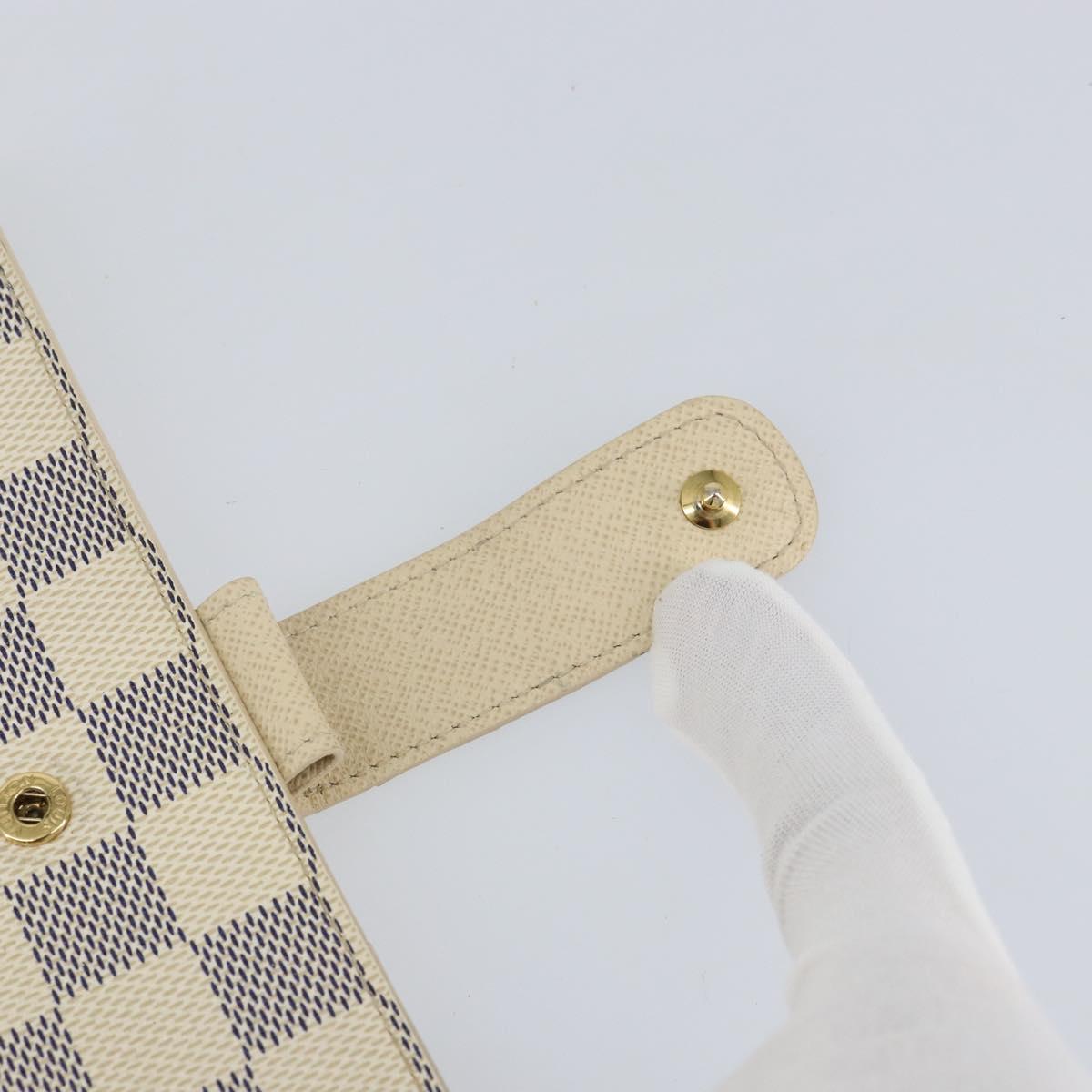 LOUIS VUITTON Damier Azur Agenda MM Day Planner Cover R20707 LV Auth 152240