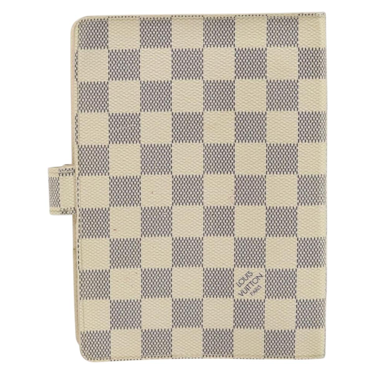 LOUIS VUITTON Damier Azur Agenda MM Day Planner Cover R20707 LV Auth 152240