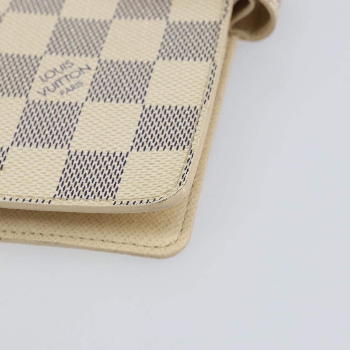 LOUIS VUITTON Damier Azur Agenda MM Day Planner Cover R20707 LV Auth 152240