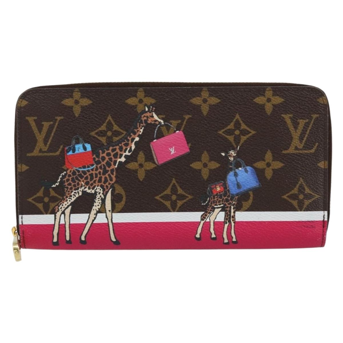 LOUIS VUITTON Monogram Zippy Wallet Giraffe Long Wallet M62085 LV Auth 152241