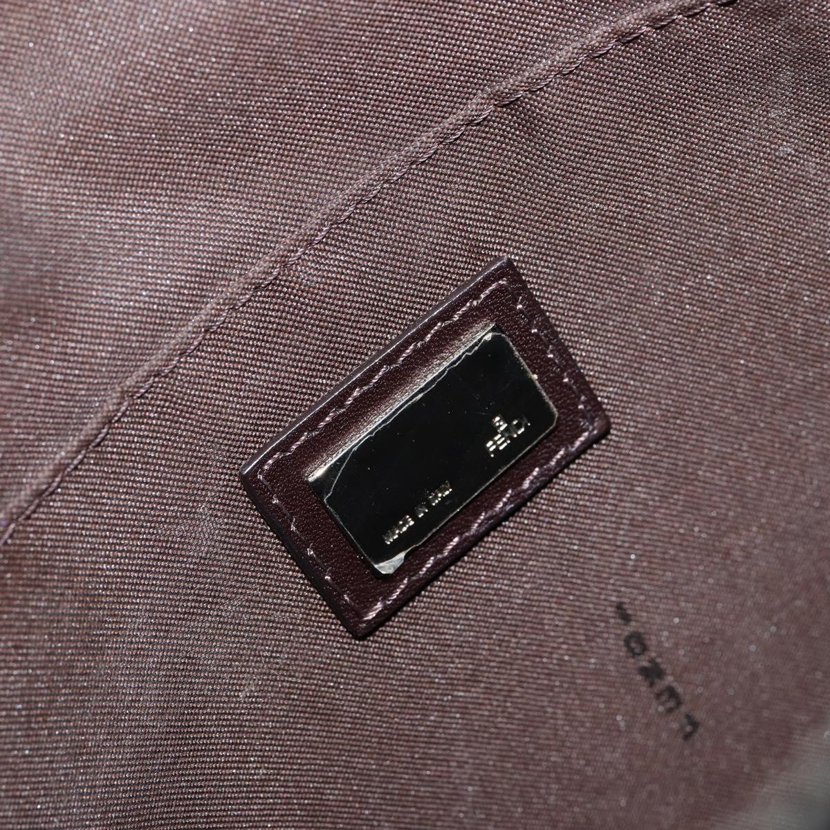 FENDI Zucchino Canvas Shoulder Bag Navy Silver Auth 152243