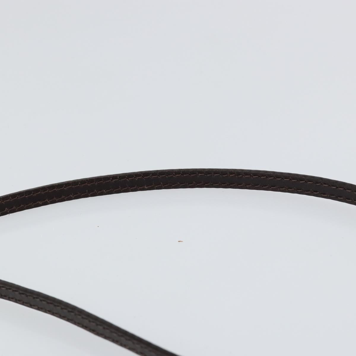 FENDI Zucchino Canvas Shoulder Bag Navy Silver Auth 152243