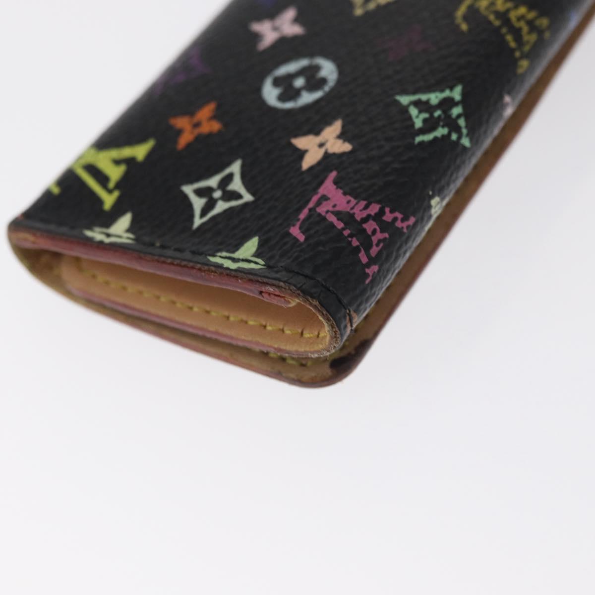 LOUIS VUITTON Monogram Multicolor Multicles 4 Key Case Black M93732 Auth 152246