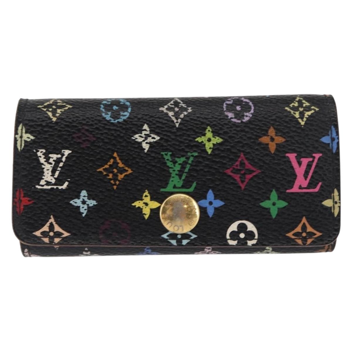 LOUIS VUITTON Monogram Multicolor Multicles 4 Key Case Black M93732 Auth 152246